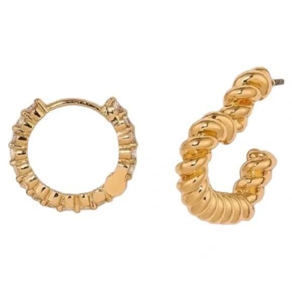 SugarFix by BaubleBar Crystal Hoop & Gold Tone Heart Earring Set - Picture 8 of 8